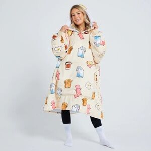 Breakfast Buddies Oodie Oversized Hooded Blanket One Size Fits Most
